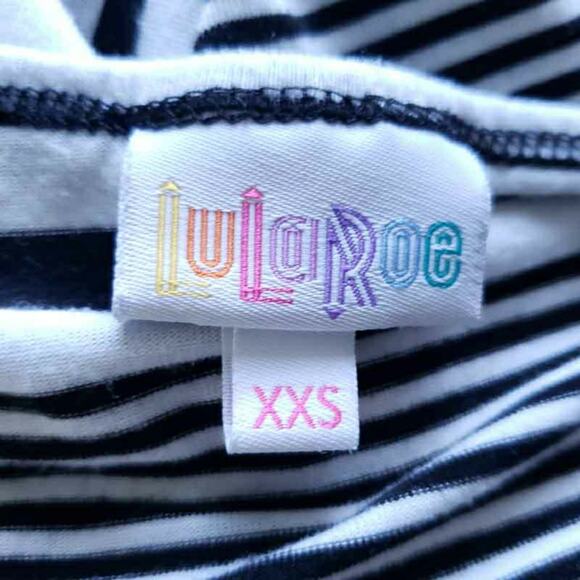 Lularoe Tunic Black White Stripe High Low XXS Shirt Top Blouse Women - Picture 2 of 6